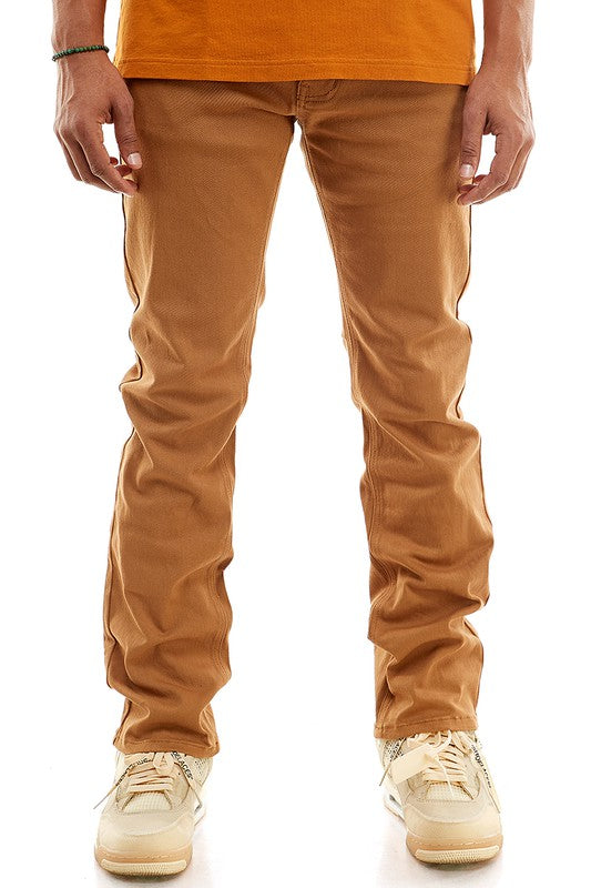 stretch twill pants in a slim straight fit