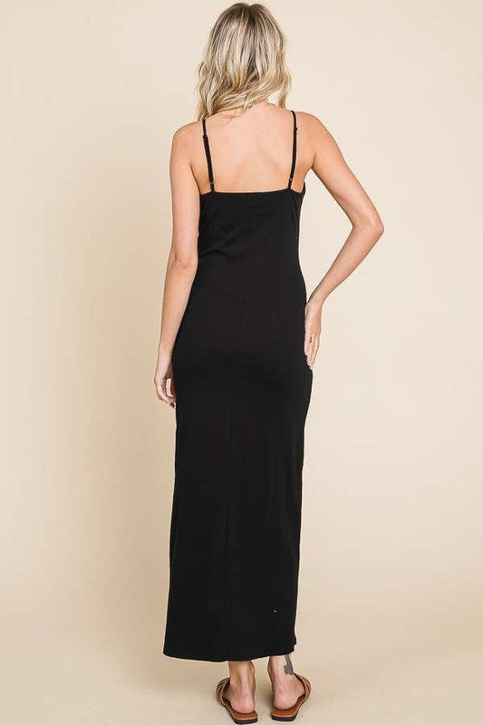 Plus Solid Spaghetti Strap Maxi Slip Dress