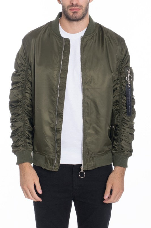 Weiv Men'S Casual Ma-1 Flight Lined Bomber Jacket
