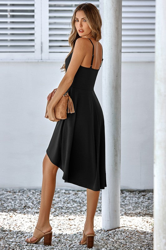 Sleeveless Boat Neck Solid Fit Ruffle Dress
