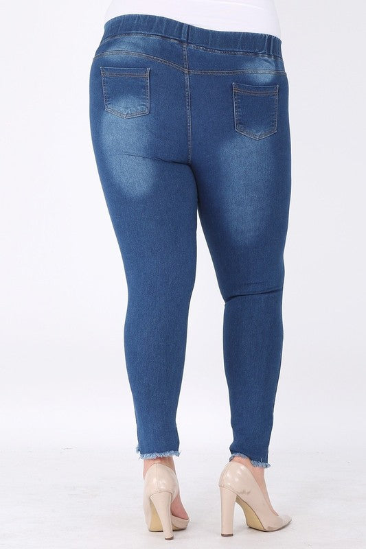 Plus Size Mid-Rise Denim Jeggings Pants
