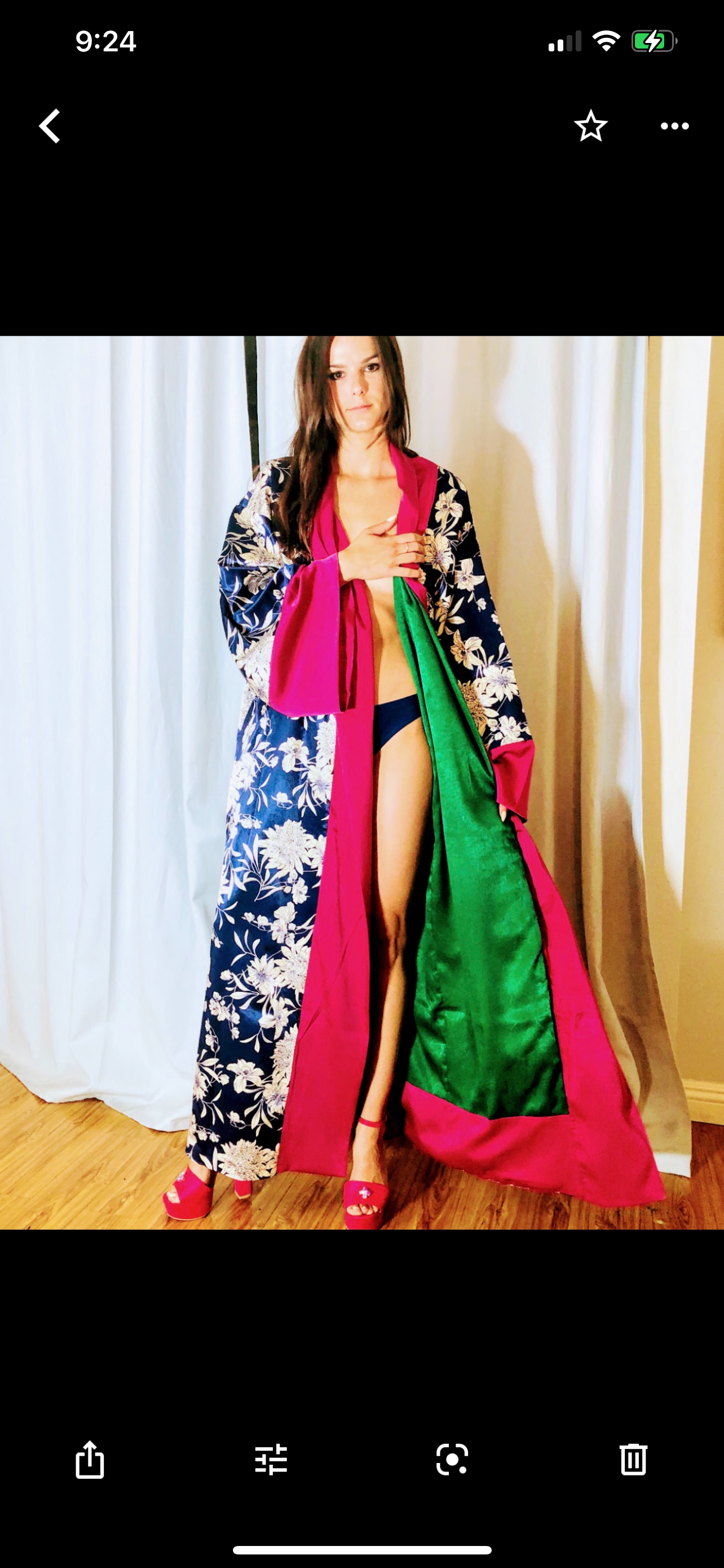 Fushia Floral cardigan with classy green lining | Jeans.com.