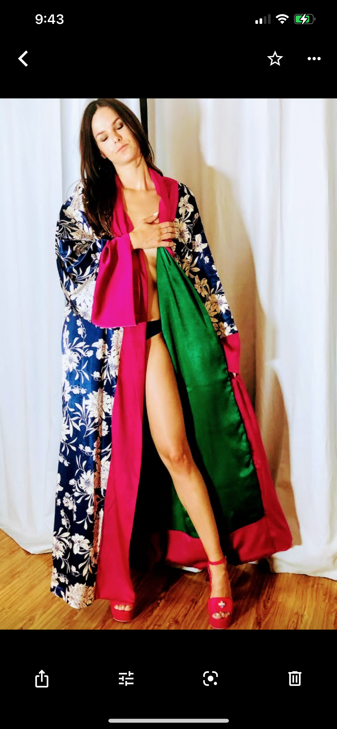Fushia Floral cardigan with classy green lining | Jeans.com.